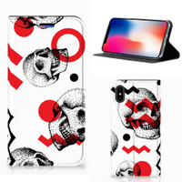 Mobiel BookCase Apple iPhone X | Xs Skull Red