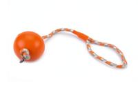 Beeztees Bal No3+Koord - Hondenspeelgoed - Oranje - 30 cm