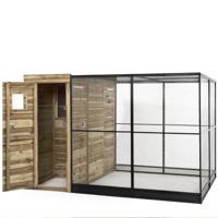 Voldux Voliere R9 rechts 285 x 200 x 190 cm Voldux Bruin