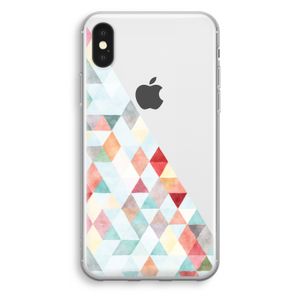 Gekleurde driehoekjes pastel: iPhone XS Transparant Hoesje