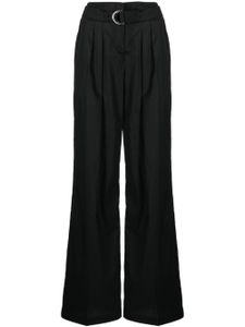 ERMANNO FIRENZE pantalon à taille haute ceinturée - Noir