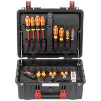 GEDORE Red gereedschapskoffer elektricien, 89-delig, in zeer robuuste kunststof koffer incl. gasveren, R21652089