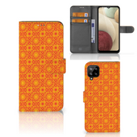 Samsung Galaxy A12 Telefoon Hoesje Batik Oranje - thumbnail