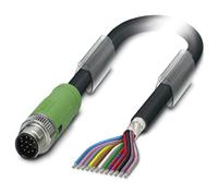 PHOENIX CONTACT SAC-12P-MS/5.0-35T SH SCO PUR/PVC sensor-/actuatorkabel, 5 m kabellengte, 12-polig, M12-stekker recht, zwart