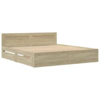vidaXL Bedframe met hoofdeinde bewerkt hout sonoma eiken 180x200 cm