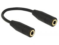 DeLock 65896 audio-adapter, 3,5 mm, 4-polig, vrouwelijk naar vrouwelijk, 13 cm