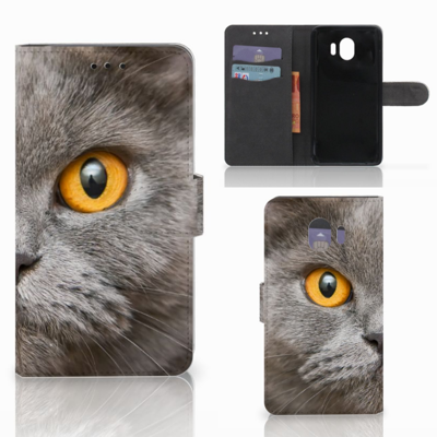 Telefoonhoesje met Pasjes Samsung Galaxy J4 2018 Britse Korthaar Telefoonhoesje met Pasjes Samsung Galaxy J4 2018 Britse Korthaar