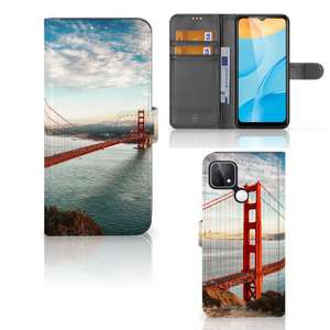 OPPO A15 Flip Cover Golden Gate Bridge