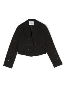 MSGM Kids blazer à ornements en cristal - Noir