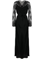 DVF Diane von Furstenberg Anisa floral-lace satin maxi dress - Noir