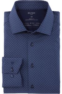 OLYMP Luxor 24/Seven Dynamic Flex Modern Fit Overhemd marine/blauw, Motief