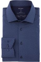 OLYMP Luxor 24/Seven Dynamic Flex Modern Fit Overhemd marine/blauw, Motief - thumbnail