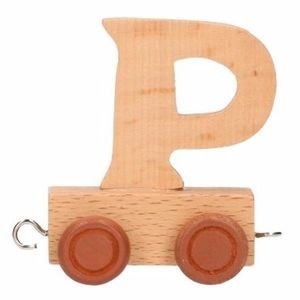 Houten letter treintje P   -