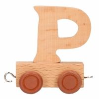 Houten letter treintje P   -