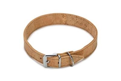 Beeztees cork - halsband hond - leer - naturel - 55 cm x 30 mm