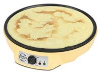 Bestron Crepe Maker voor crêpes met Ø 30cm, pannenkoekenmaker incl. deegverdeler & crêpeskeerder, met antiaanbaklaag & indicatielampje, 1000 Watt, Kleur: geel