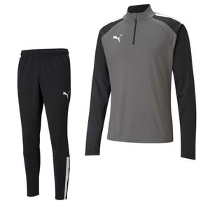 PUMA teamLIGA 1/4-Zip Trainingspak Grijs Zwart