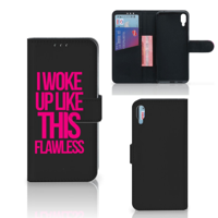 Sony Xperia L3 Hoesje met naam Woke Up - Origineel Cadeau Zelf Maken