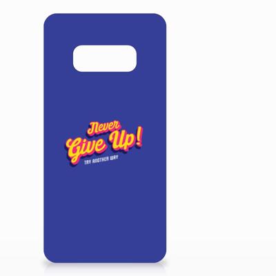 Samsung Galaxy S10e Siliconen hoesje met naam Never Give Up Samsung Galaxy S10e Siliconen hoesje met naam Never Give Up