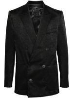 Balmain blazer croisé à motif serpent en jacquard - Noir - thumbnail