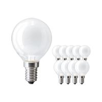 Voordeelpak 10x Standaard Gloeilamp Mat P45 E14 60W 230V
