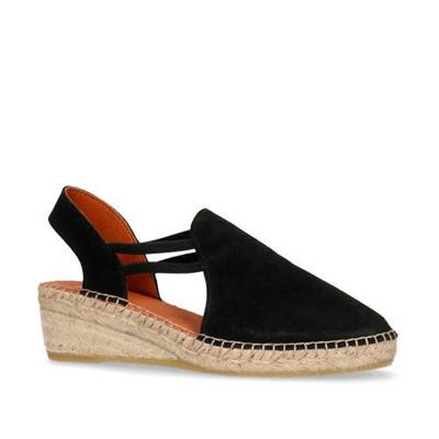 Manfield suède espadrilles zwart