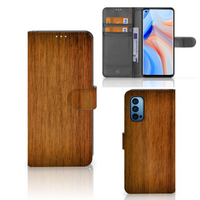 OPPO Reno 4 Pro 5G Book Style Case Donker Hout - thumbnail