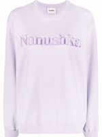 Nanushka sweat en coton biologique à logo brodé - Violet