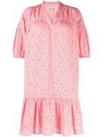 DVF Diane von Furstenberg robe courte Agar à manches bouffantes - Rose