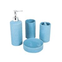 Gebor - Leuke Keramische Badkamer Set 4-delig – Keramisch - Zeeppompje, Tandenborstelhouder, Zeephouder En