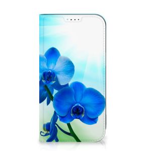 iPhone 15 Smart Cover Orchidee Blauw - Cadeau voor je Moeder