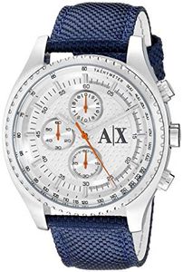 Horlogeband Armani Exchange AX1609 Leder/Textiel Blauw 22mm