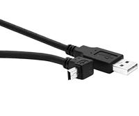 PremiumCord USB - Mini USB 90° verbindingskabel 1,8 m, USB A stekker naar mini B stekker 90° gebogen, USB 2.0 High Speed datakabel, AWG28, kleur zwart, lengte 1,8 m