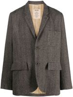 Uma Wang herringbone-pattern single-breasted blazer - Tons neutres