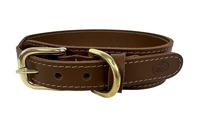 Sazzz halsband voor hond pioneer classic leer zadel bruin 42-50x3,5cm