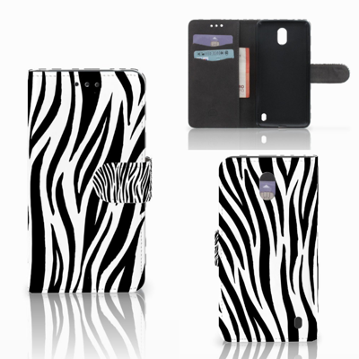 Nokia 2 Telefoonhoesje met Pasjes Zebra Nokia 2 Telefoonhoesje met Pasjes Zebra
