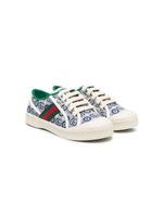 Gucci Kids baskets 1977 Tennis à motif jacquard - Bleu