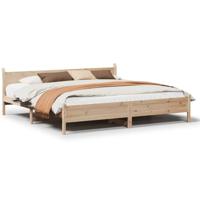 vidaXL Bedframe zonder matras massief grenenhout 180x200 cm, slaapkamermeubilair, bedbodem, tweepersoonsbed, bed, ledikant, houten bed, paneelbed