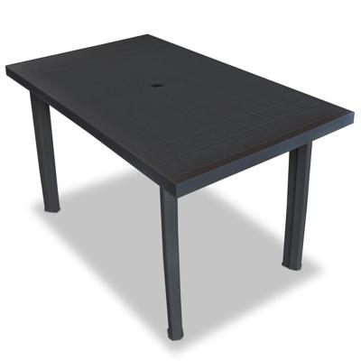 vidaXL Tuintafel 126x76x72 cm kunststof antraciet