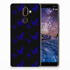 Nokia 7 Plus TPU bumper Vlinder Patroon