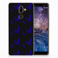 Nokia 7 Plus TPU bumper Vlinder Patroon - thumbnail