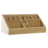 Pennenbakje/make-up organizer bamboe 23 x 9 x 9.5 cm - thumbnail