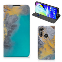 Motorola Moto G8 Power Standcase Marble Blue Gold