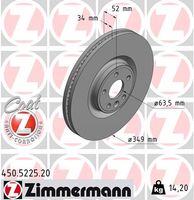 Remschijf ZIMMERMANN, Remschijftype: Binnen geventileerd, u.a. für Land Rover, Jaguar - thumbnail