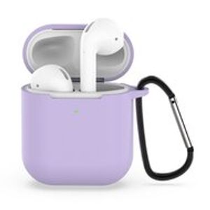 AirPods siliconen hoesje voor AirPods 1/2 - Paars + handige clip