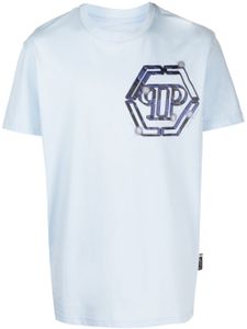 Philipp Plein t-shirt en coton à logo imprimé - Bleu