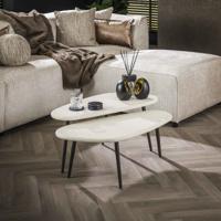 LifestyleFurn Salontafel Zahira Marmer, Set van 2 stuks - Marmer composiet - Organisch - thumbnail