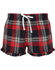 SF Kleding SF82 Women`s Tartan Frill Shorts