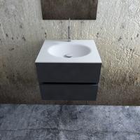 Zaro Sevilla Solid Surface badkamermeubel 60cm mat antraciet 1 kraangat