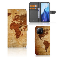 Xiaomi Mi 11 Flip Cover Wereldkaart - thumbnail